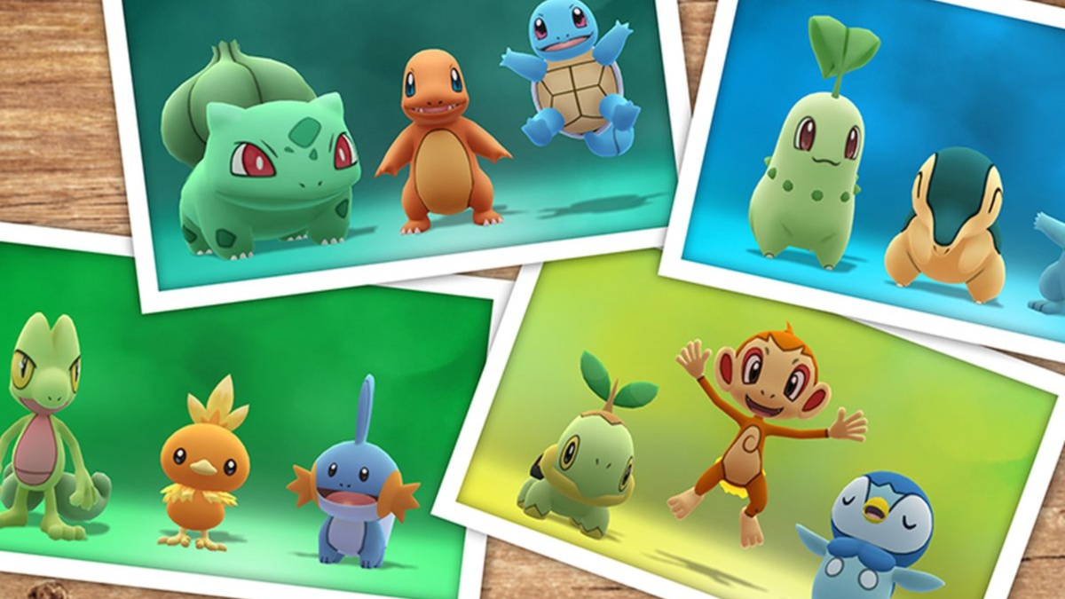 starter pokemon from the first four regions in pokemon go