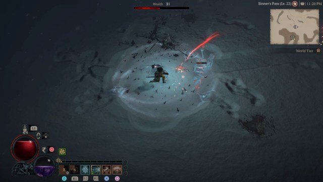 A rogue freezing a wraith in Diablo 4.