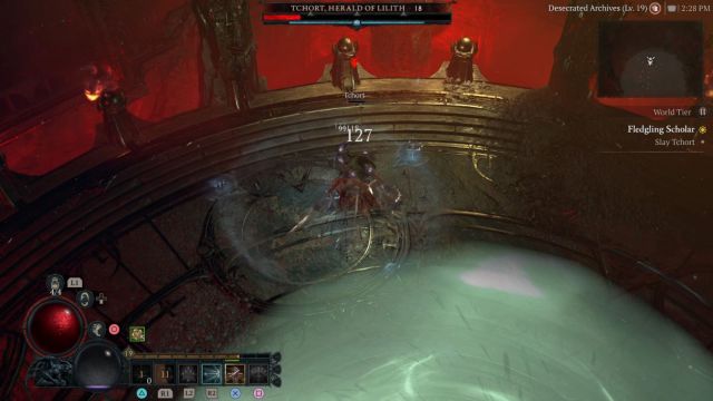 A rogue attacking a staggered Tchort