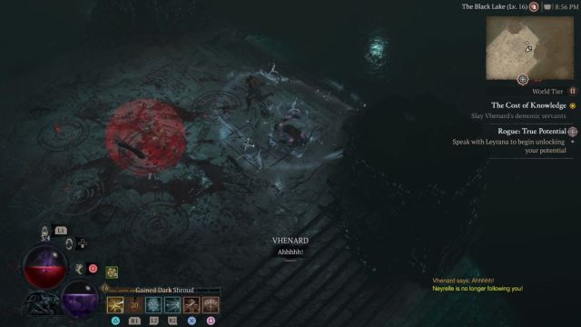 Vhenard boss fight, Diablo 4. Vhenard  screams