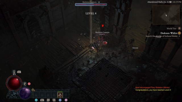 A rogue reaching level 4 in Diablo 4