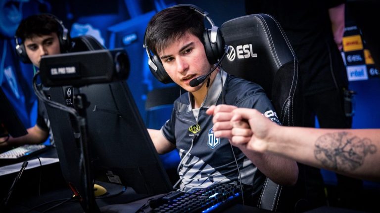 OG's professional CS:GO player flameZ celebrates round during IEM Dallas in June 2023.