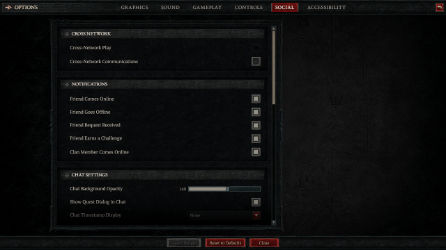 Diablo 4 Social Settings