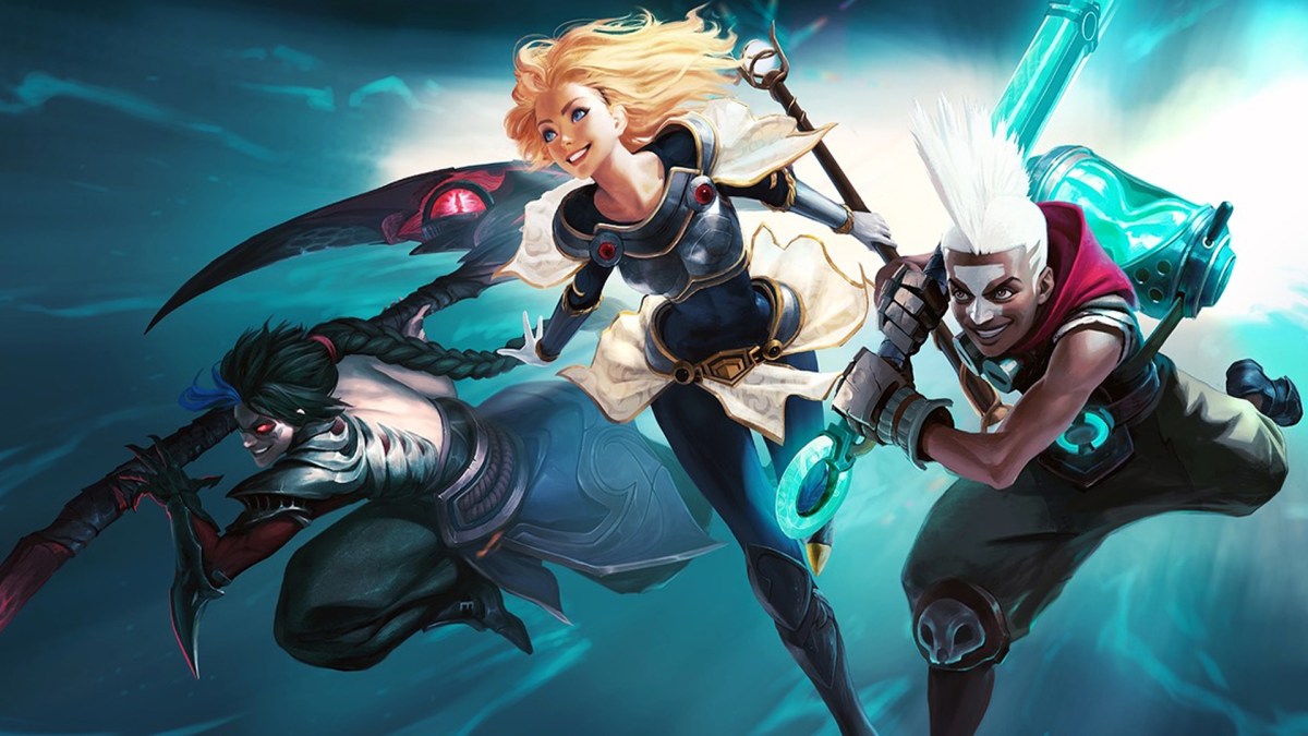 Lux, Ekko, and Kayn rushing into combat.