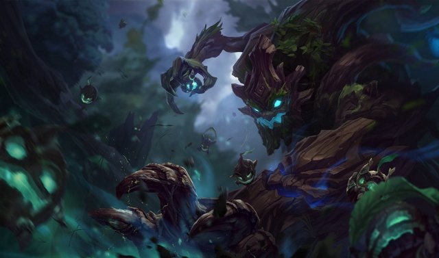 Maokai appears in his base skin in League of Legends