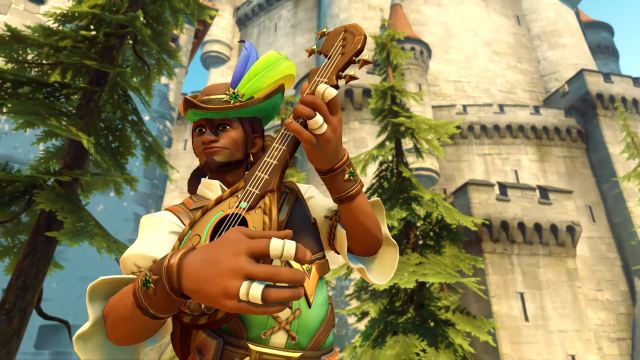 Bard Lúcio posing in Overwatch 2.