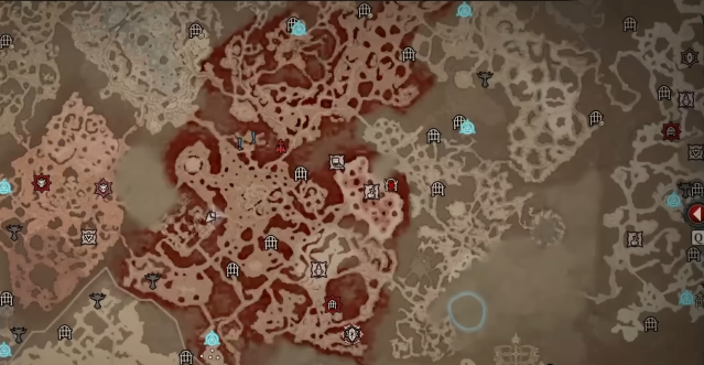 Image of the Sanctuary map with an active Helltide event.