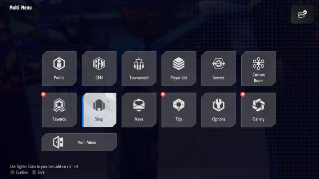 The main options menu for Street Fighter 6.