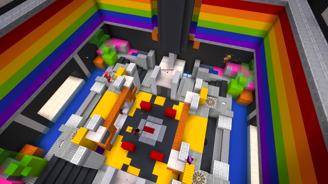 An overhead view of the Pride Battle Box map.
