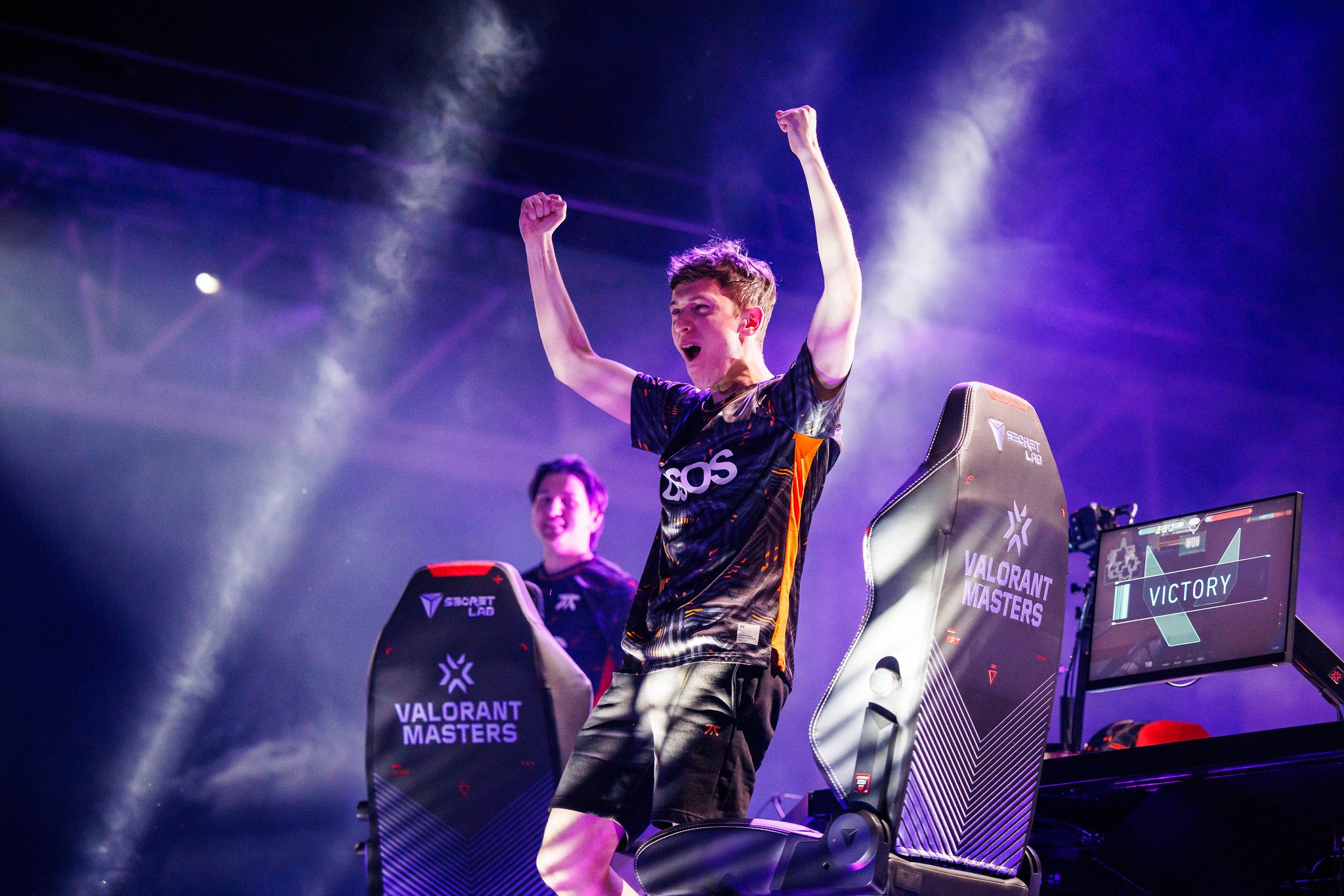 Jake "Boaster" Howlett celebrates Fnatic's win at VALORANT Masters Tokyo.