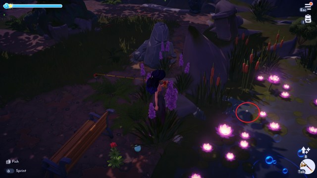 The player looking at a submerged Emerald Bottle.