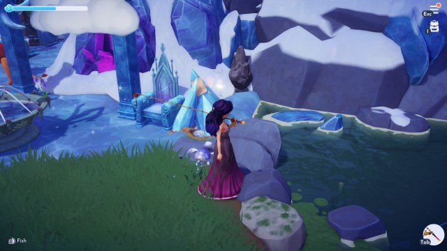 The player looking at a submerged Emerald Bottle.