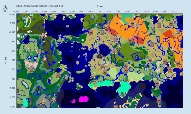 A map of the -1980245934846405814 seed.