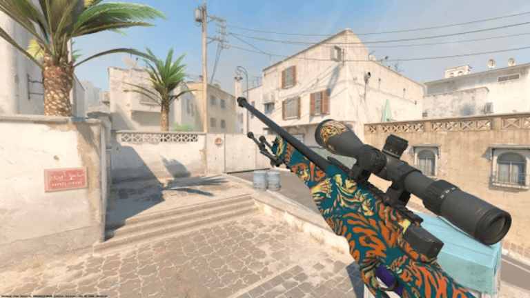 CS2 Awp Skin on Dust 2.