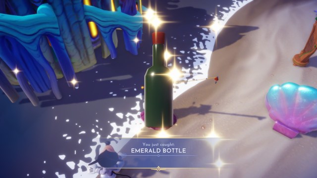 An Emerald Bottle in Disney Dreamlight Valley.