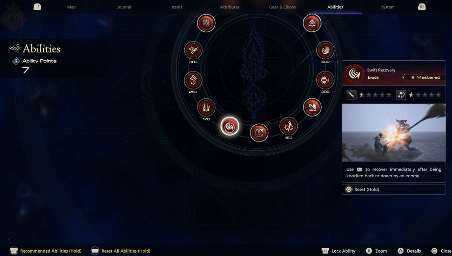 Swift Recovery ability screenshot in Final Fantasy 16