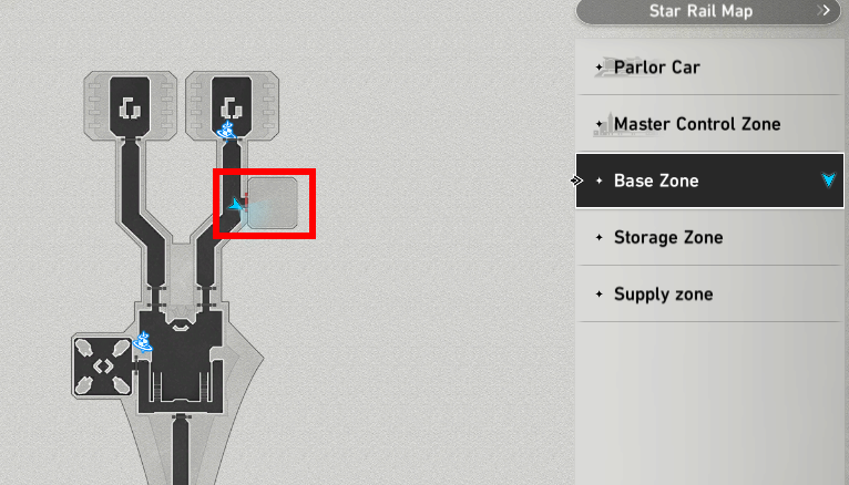 Base Zone map with area highlighted for quest