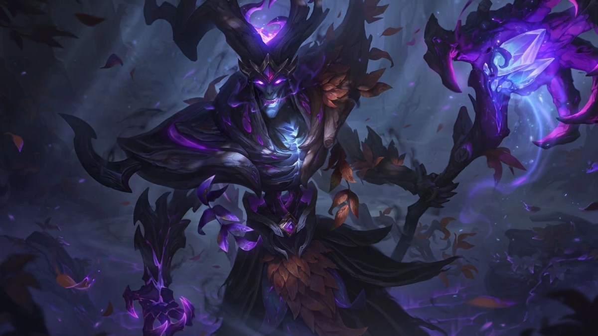 Elderwood Karthus powers up a spell in the League of Legends artwork