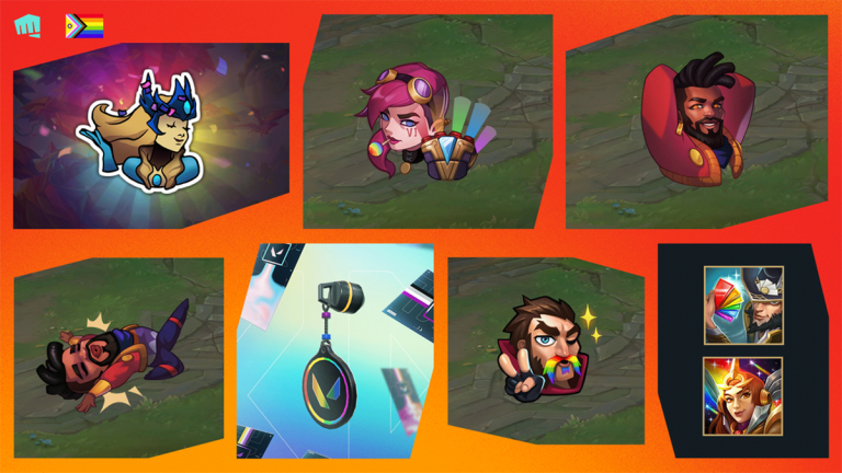 Riot Games Pride Month 2023 emotes and gun buddies.