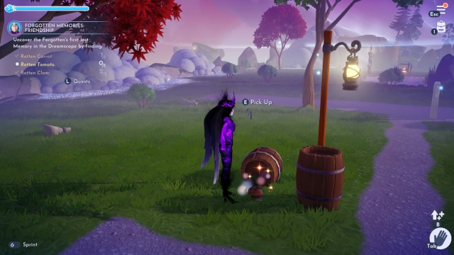 The player standing by the Rotten Tomato between two barrels.