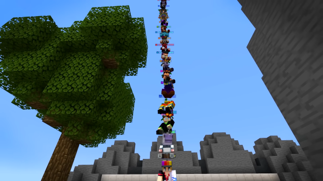 A bunch of MCC players stacking on top of each other in the TGTTOSAWAF remix.