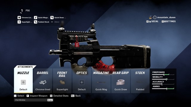 A screenshot of the best P90 loadout in XDefiant.