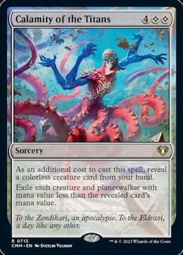 Eldrazi batlling through Calamity of the Titans Commander Masters Eldrazi Precon deck