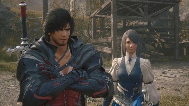 Clive (left) and Jill (right) looking bored in Final Fantasy 16.