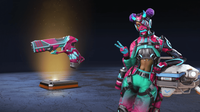 Lifeline's pink skin in Apex Legends.