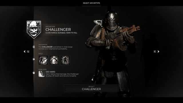 Challenger selection screen in Remnant 2