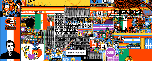 July 21 R/Place Reddit canvas