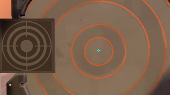 A screenshot of Tenz's crosshair in VALORANT. It's small and cyan.