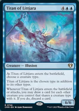 Image of wizard illusion via Titan of Littjara in MTG Commander Masters Sliver Swarm Precon deck