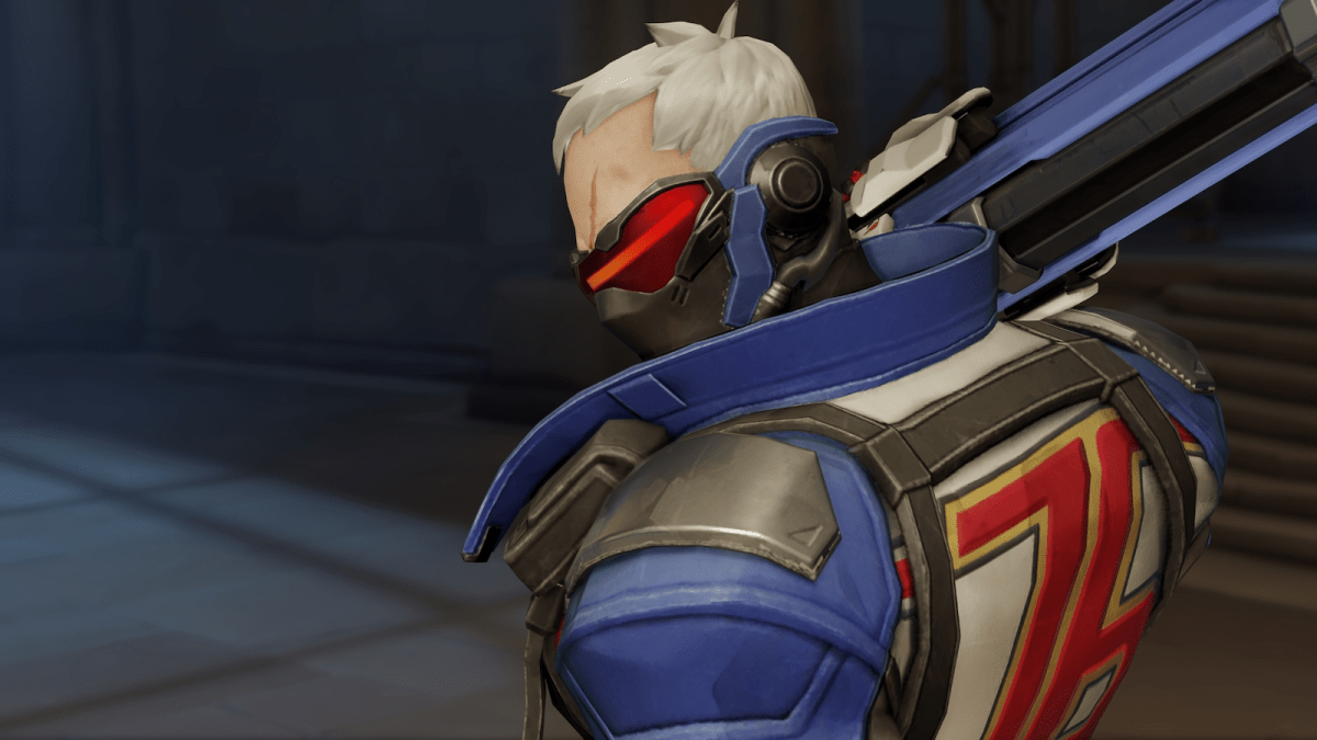 Soldier: 76 with his back to the camera