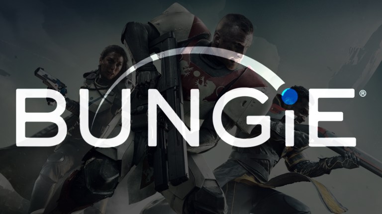 Bungie's logo with a group of Destiny 2 characters in the background.