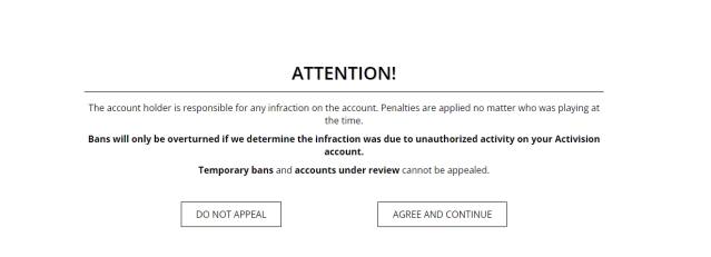 Call of Duty Shadowban appeal