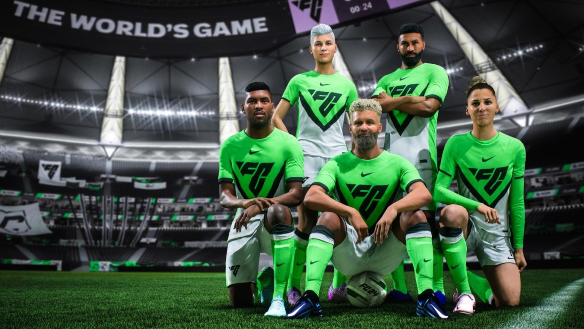 A team comprised of generic players posing for a photo in EA FC 24.