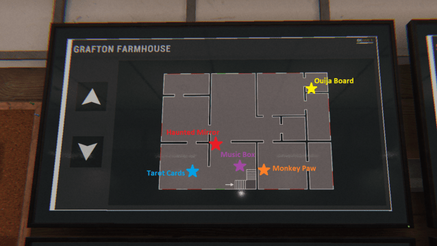 A map of the main floor of Grafton Farmhouse. 