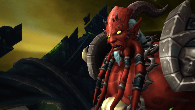 An image of Kil'Jaeden preparing for battle in the Tomb of Sargeras. 