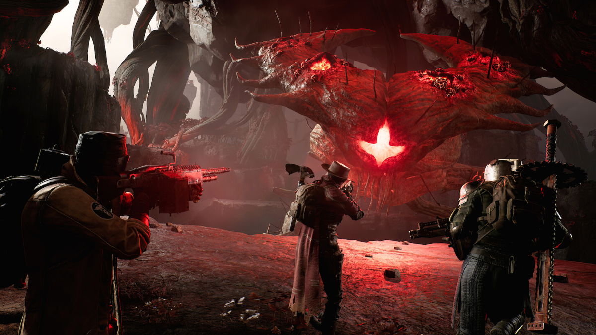Remnant 2 three players against a boss