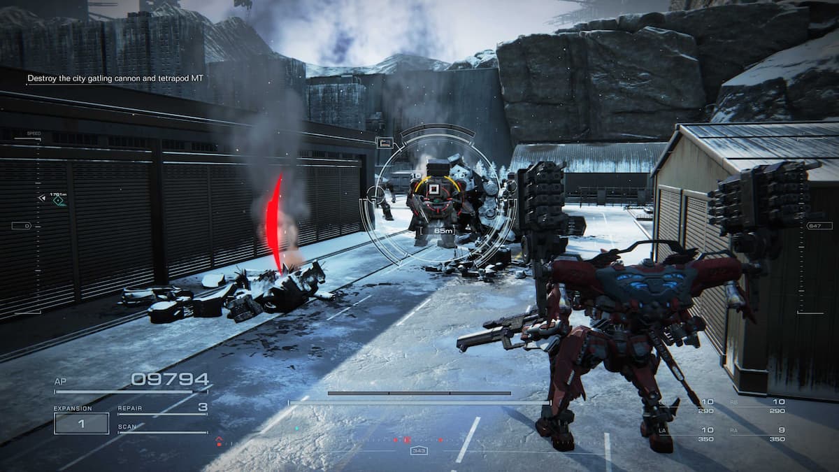 a screen showing a combat log and an information log in armored core 6