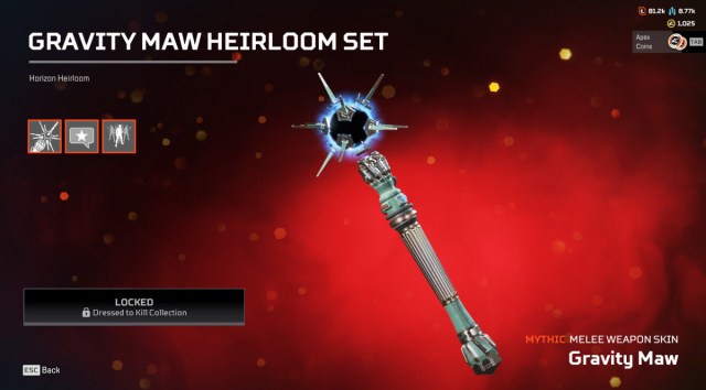 Horizon's Gravity Maw heirloom in Apex Legends