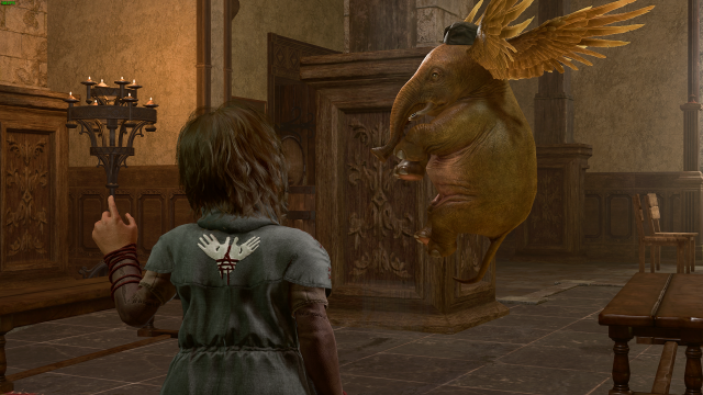 Investigator Valiera speaking to a temple member