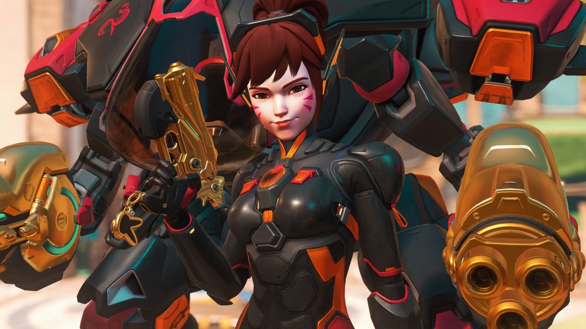 D.Va in Vegas Eternal's black and red skin.