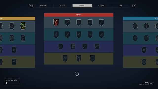 General Skills Screen in Starfield