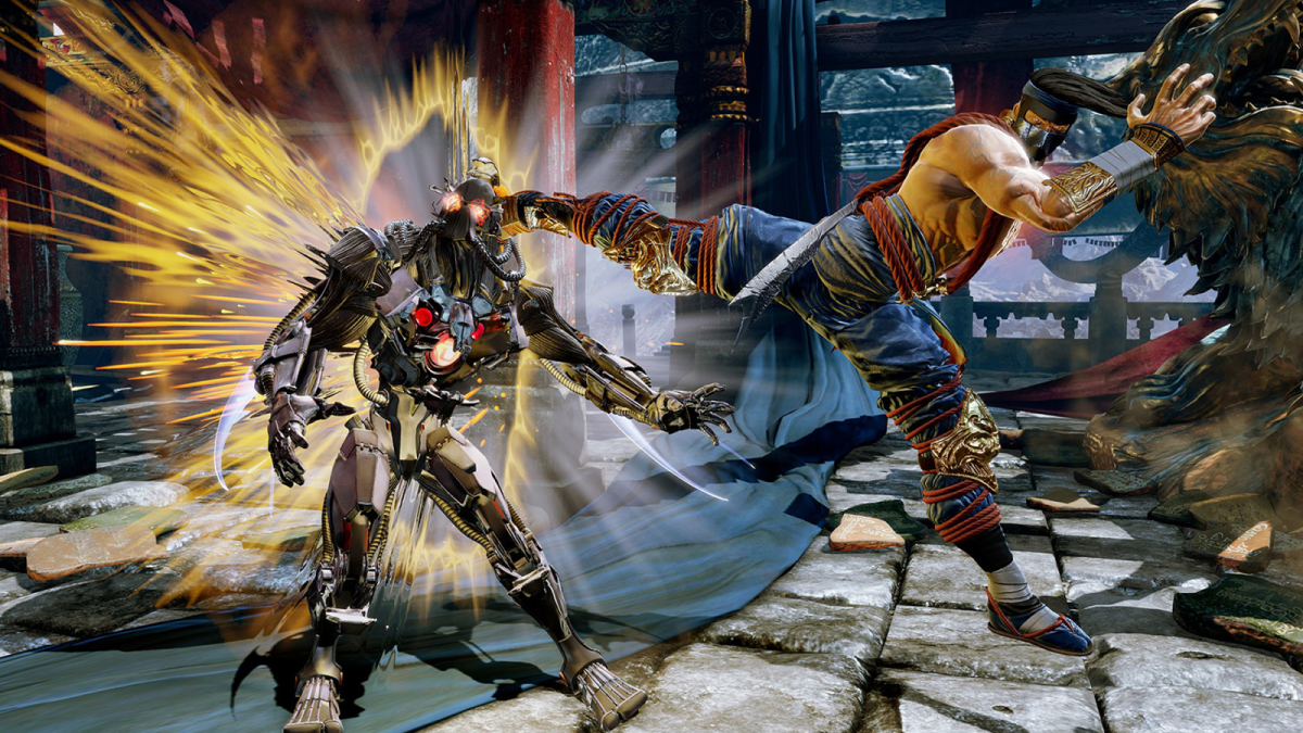 Jago kicking Fulgore in Killer Instinct.