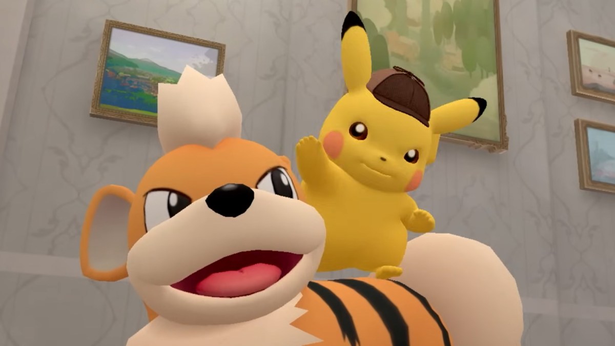 Pikachu riding Growlithe Detective Pikachu Returns trailer