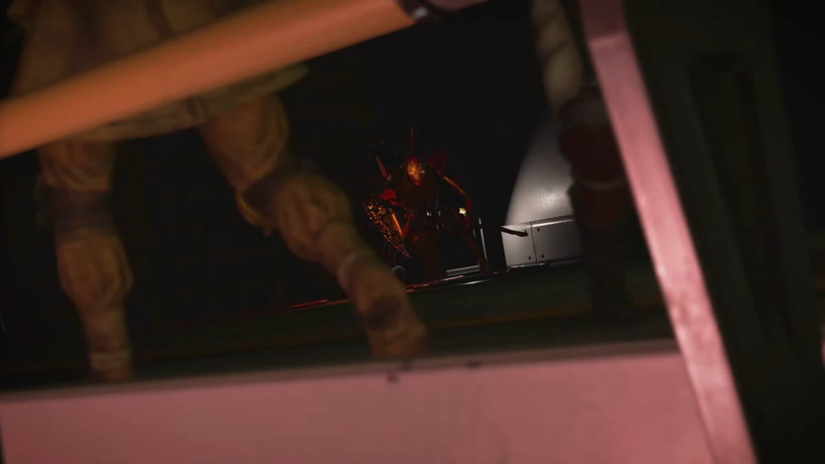 Revenant stalks other legends, his yellow eyes glowing in the darkness.