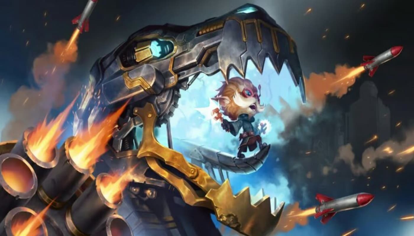 Image of Heimerdinger inside T-Hex mouth