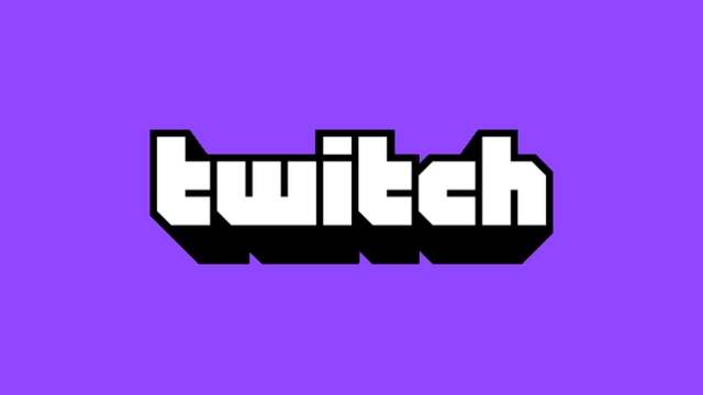 Black and white Twitch logo on a purple background